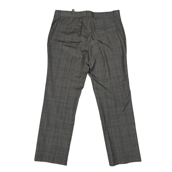 ALLSAINTS NWT KONAN TROUSER BROWN CHECK SIZE 32 CROPPED - Picture 3 of 7